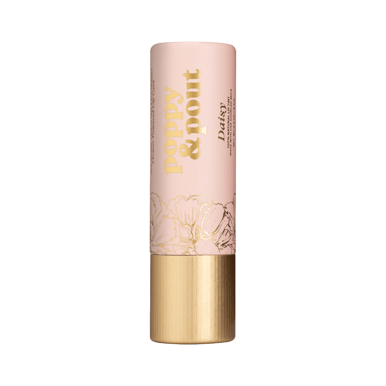 Product photo of Daisy lip tint with lid on.
