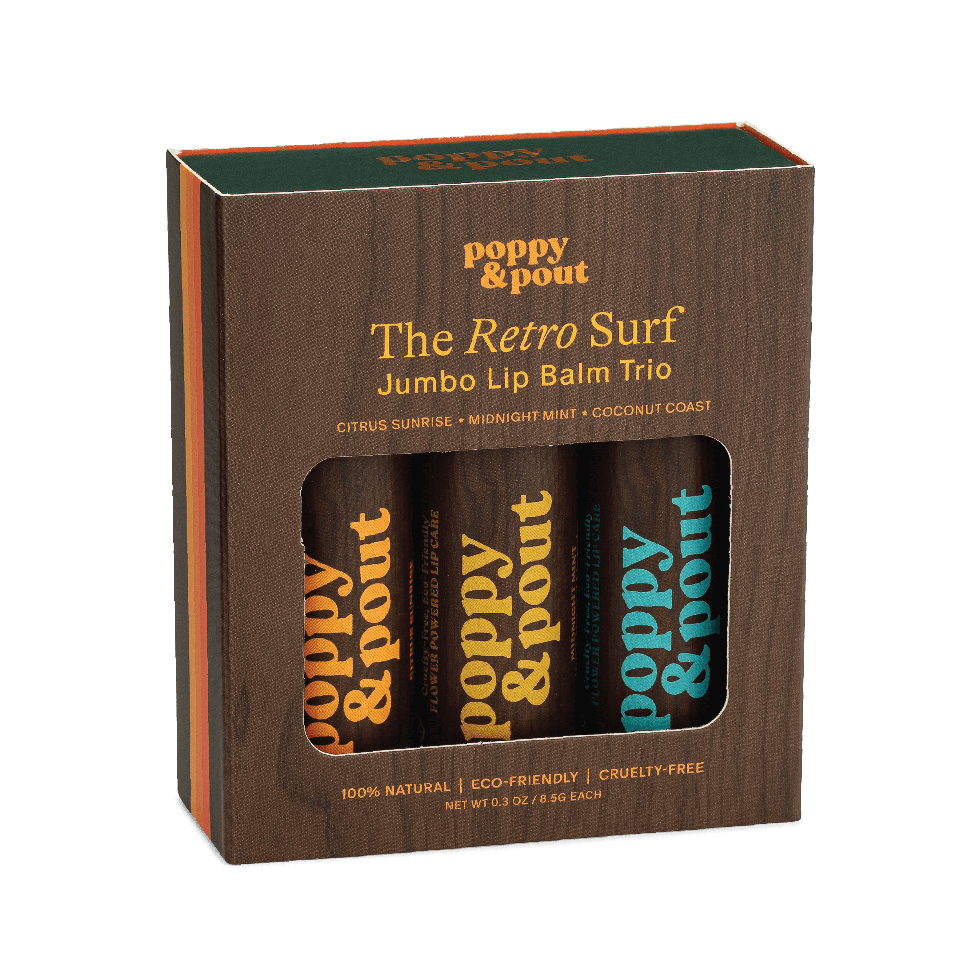 Get Retro Lip Balm Trio Gift Set Online at Poppy & Pout