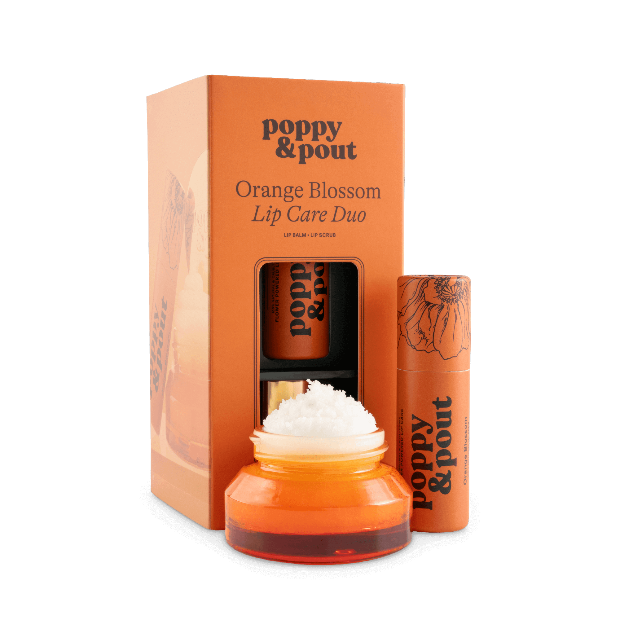 Orange Blossom Lip Care Duo | Poppy & Pout Natural Lip Care