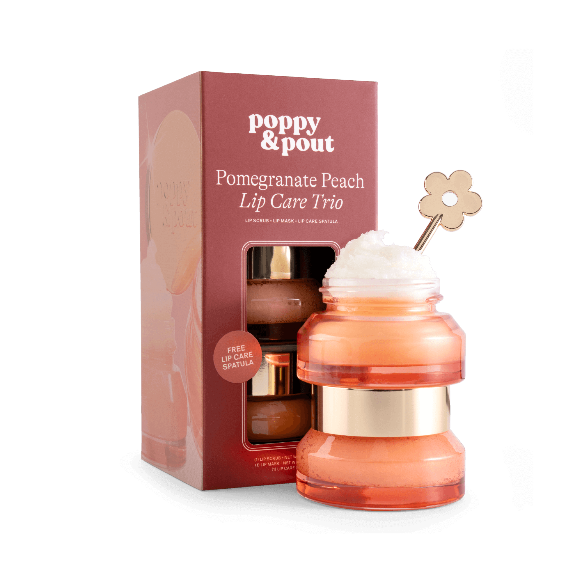 Pomegranate Peach Lip Care Trio | Poppy & Pout Natural Lip Care