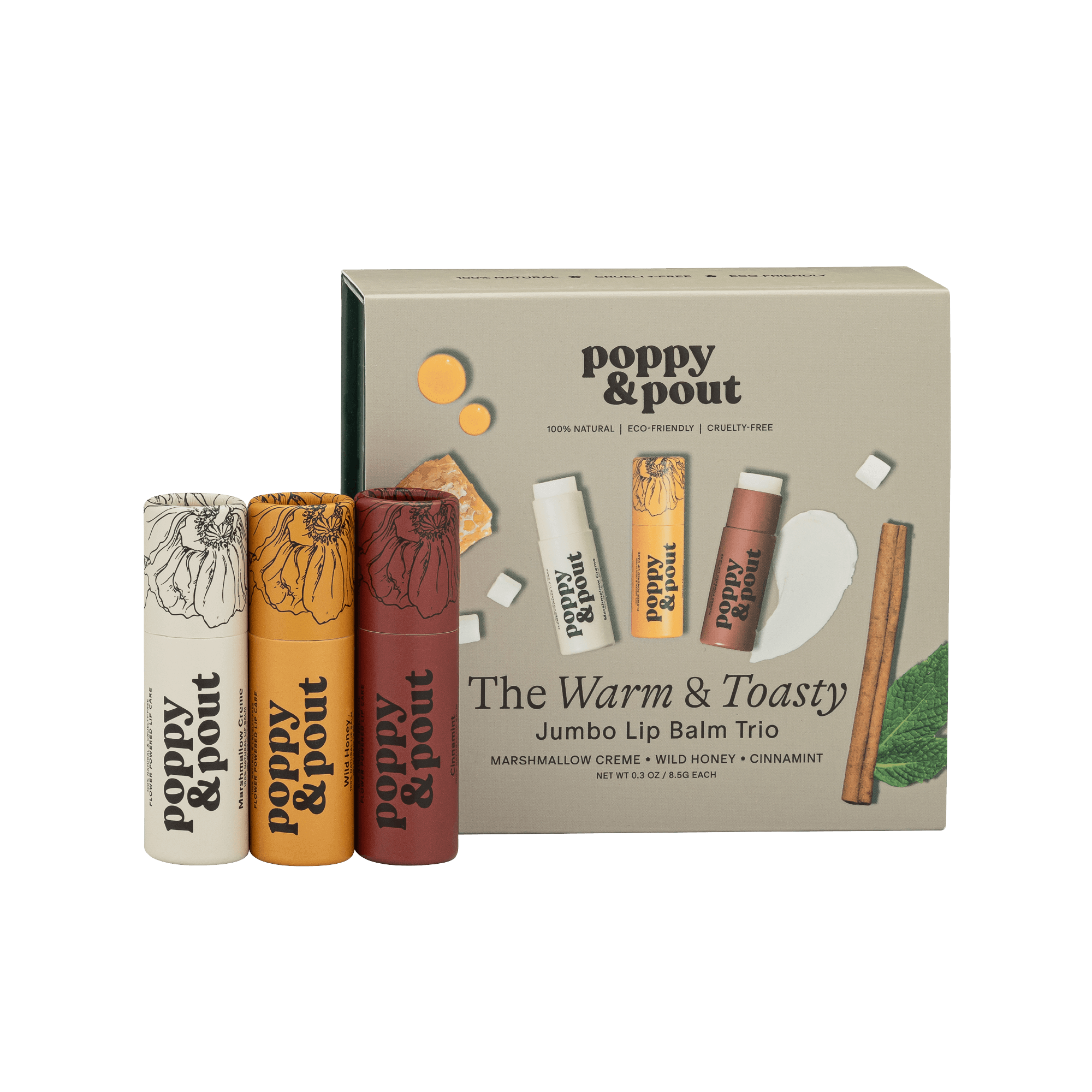 Poppy & Pout Jumbo Lip Balm Trio