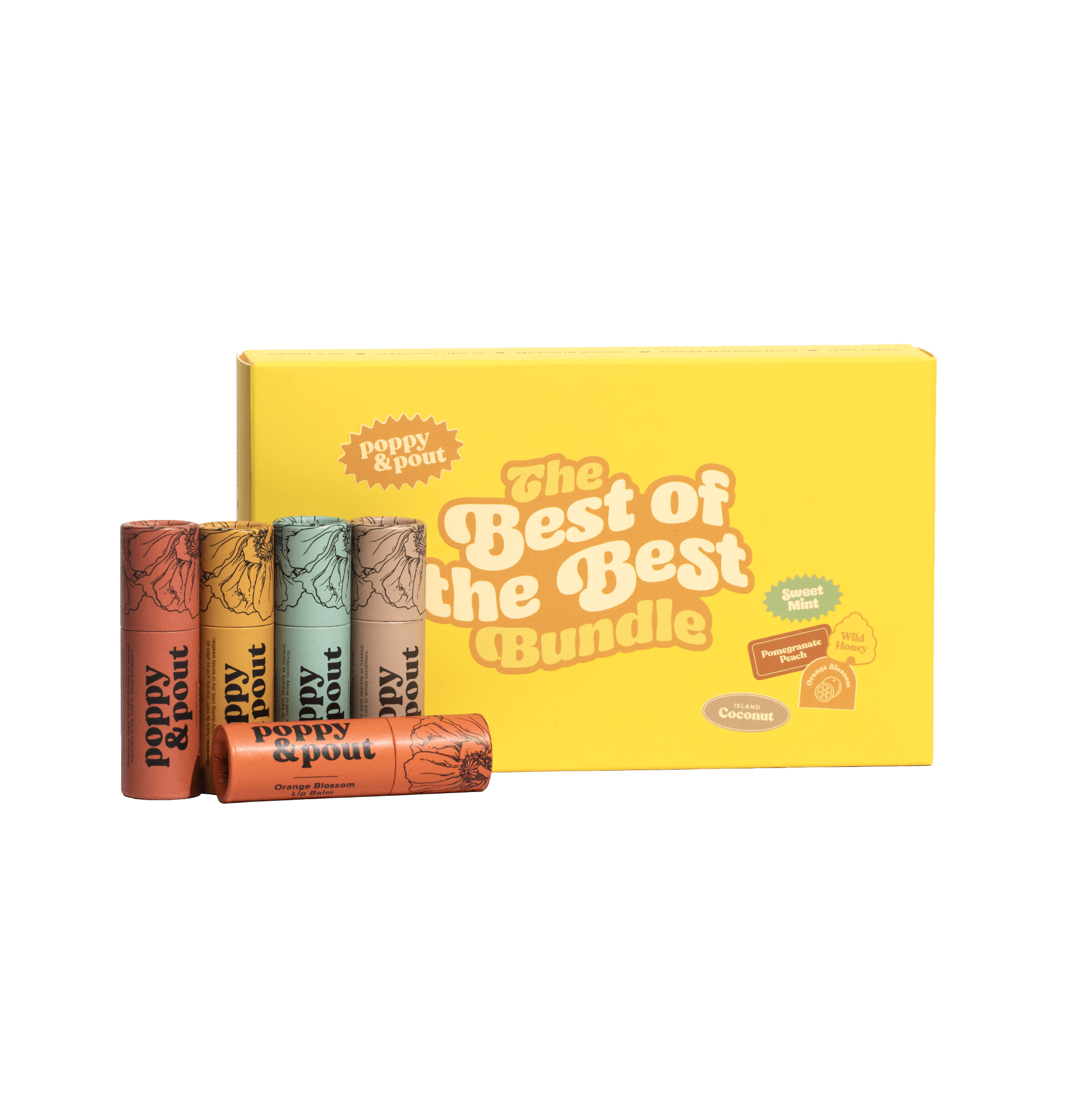 Gift Set, Lip Balm 5-Pack, Best of the Best - Poppy & Pout