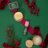 Frosted Sugar Plum Lip Balm, Lip Mask, and Lip Scrub on Holiday backdrop., 3 of 4