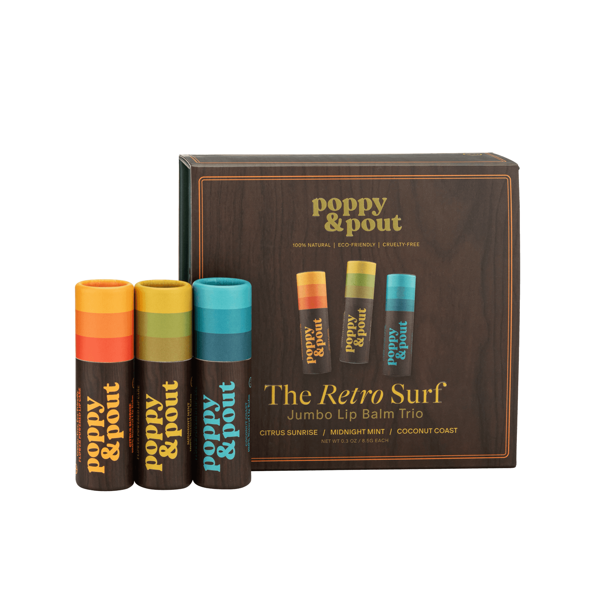 Get Retro Lip Balm Trio Gift Set Online at Poppy & Pout