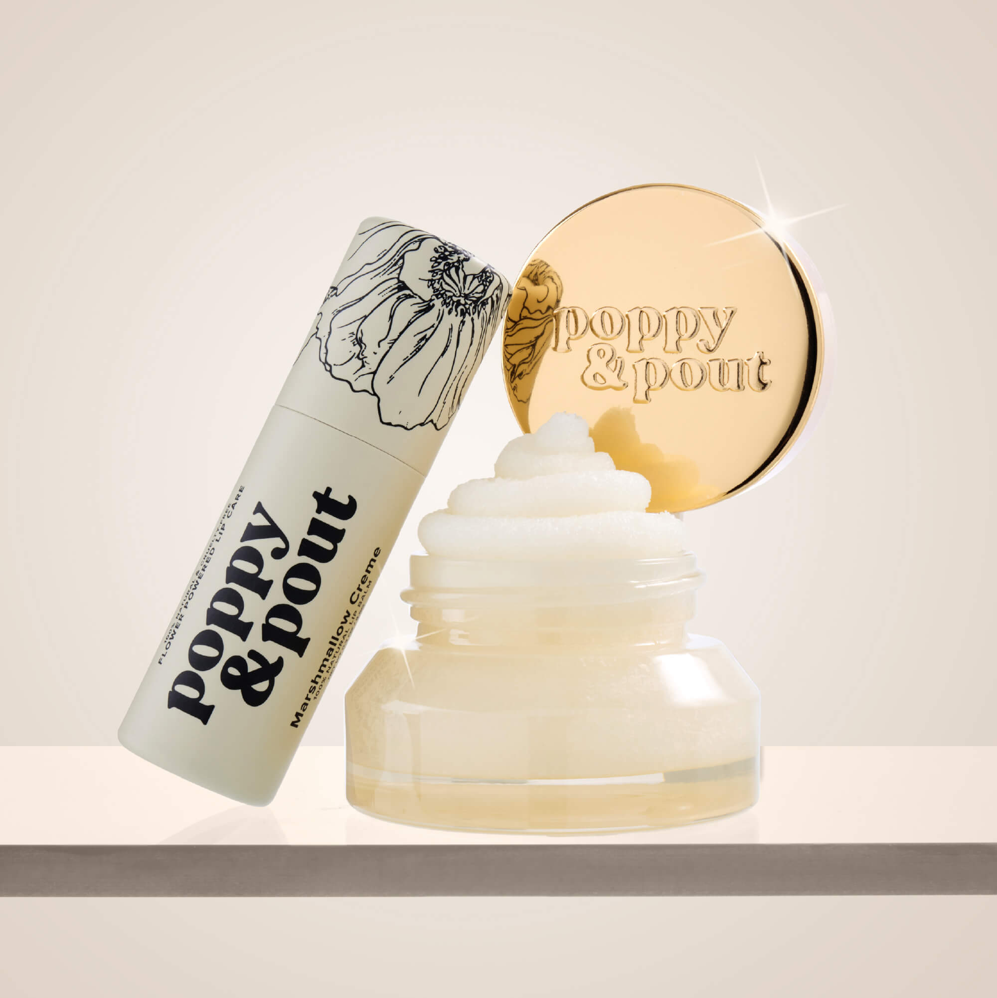 Marshmallow Creme Lip Care Duo | Poppy & Pout Natural Lip Care