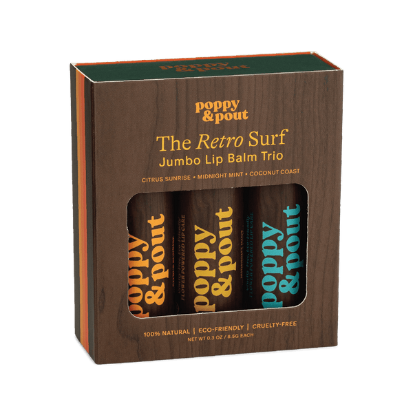 Get Retro Lip Balm Trio Gift Set Online at Poppy & Pout Get Retro Lip Balm Trio Gift Set Online at Poppy & Pout