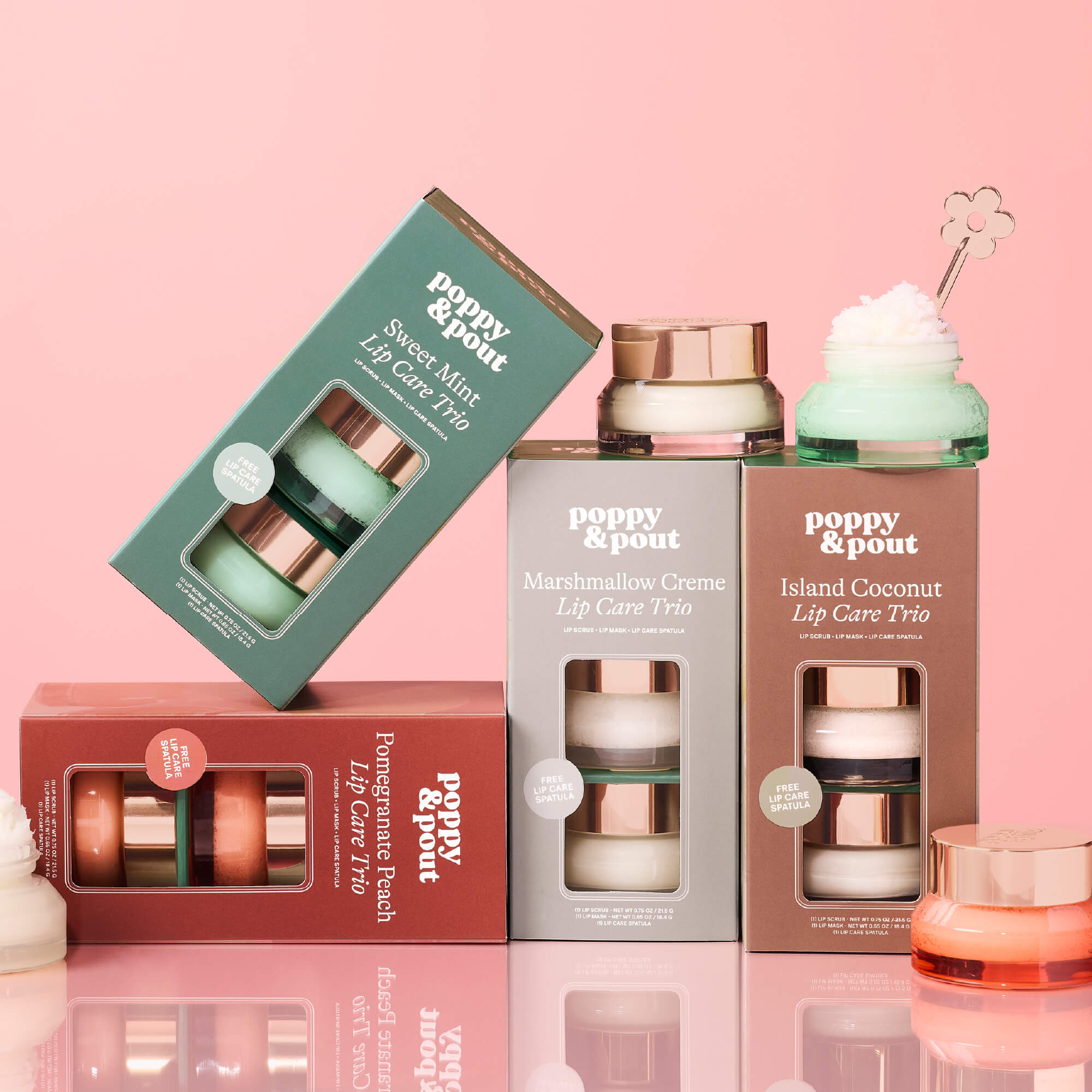 Island Coconut Lip Care Trio | Poppy & Pout Natural Lip Care