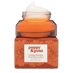 Orange blossom lip mask in orange glass jar on box, 1 of 5