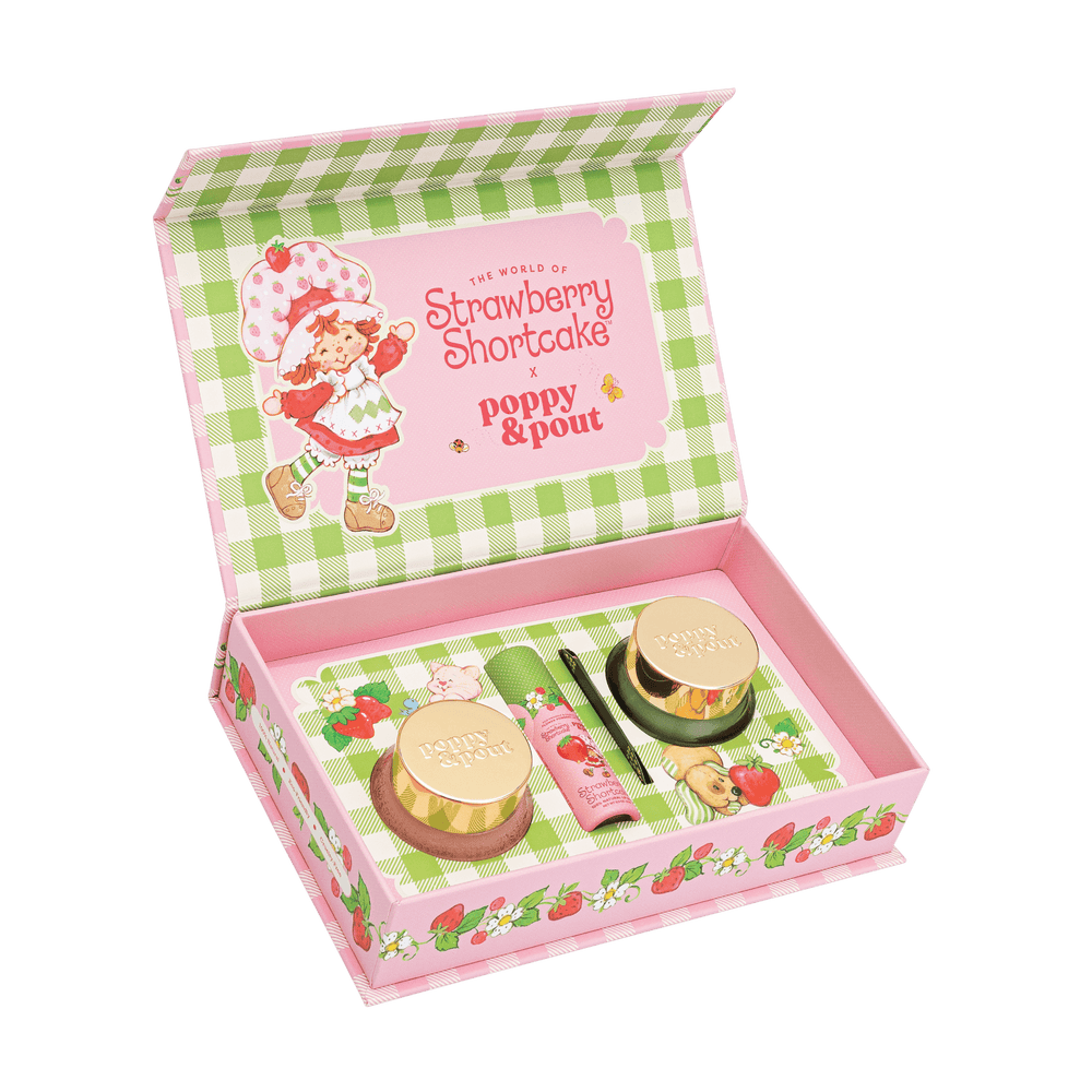 Strawberry Shortcake Lip Care Trio- Open box with products inside