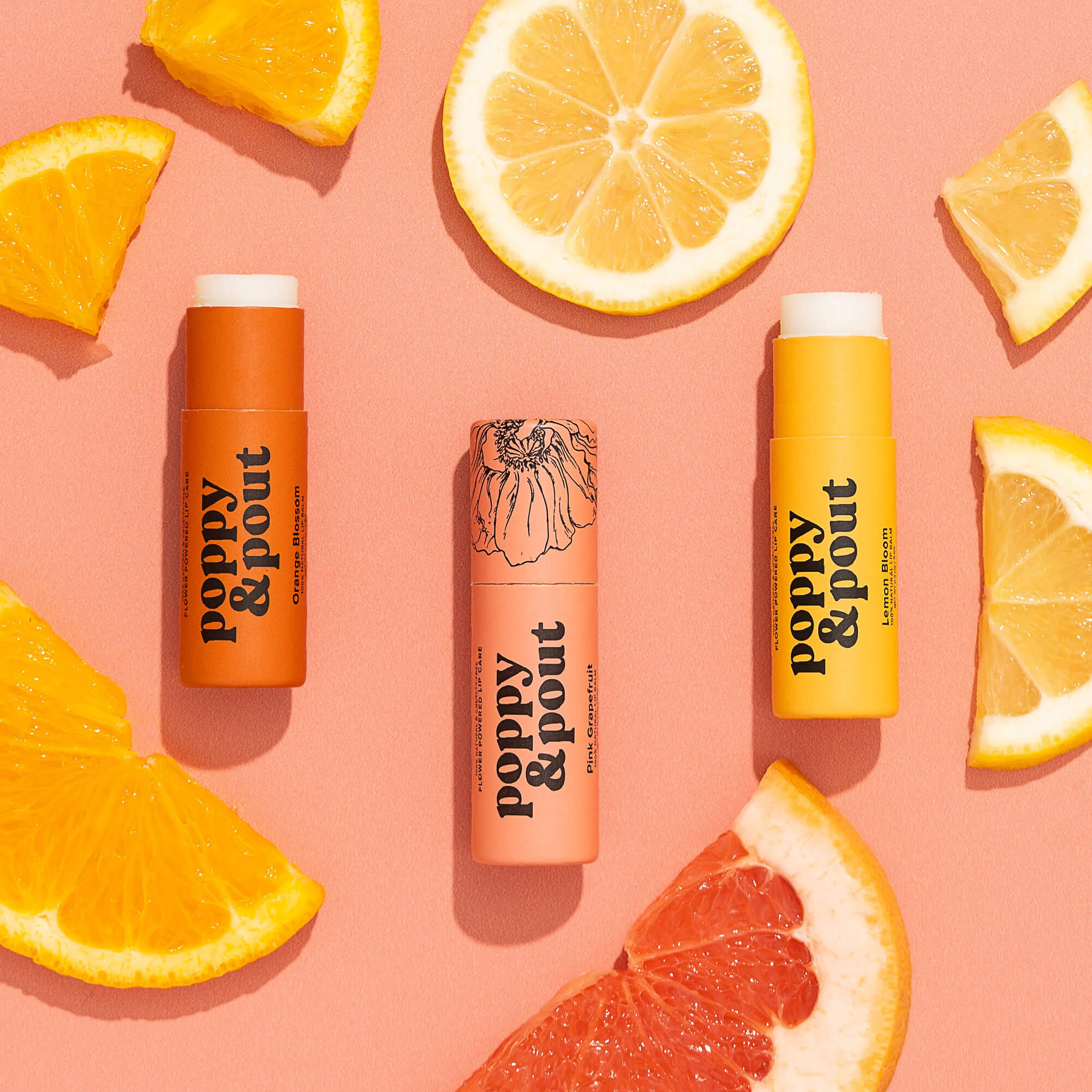 Gift Set, Lip Balm 3-Pack, Best of the Zest - Poppy & Pout