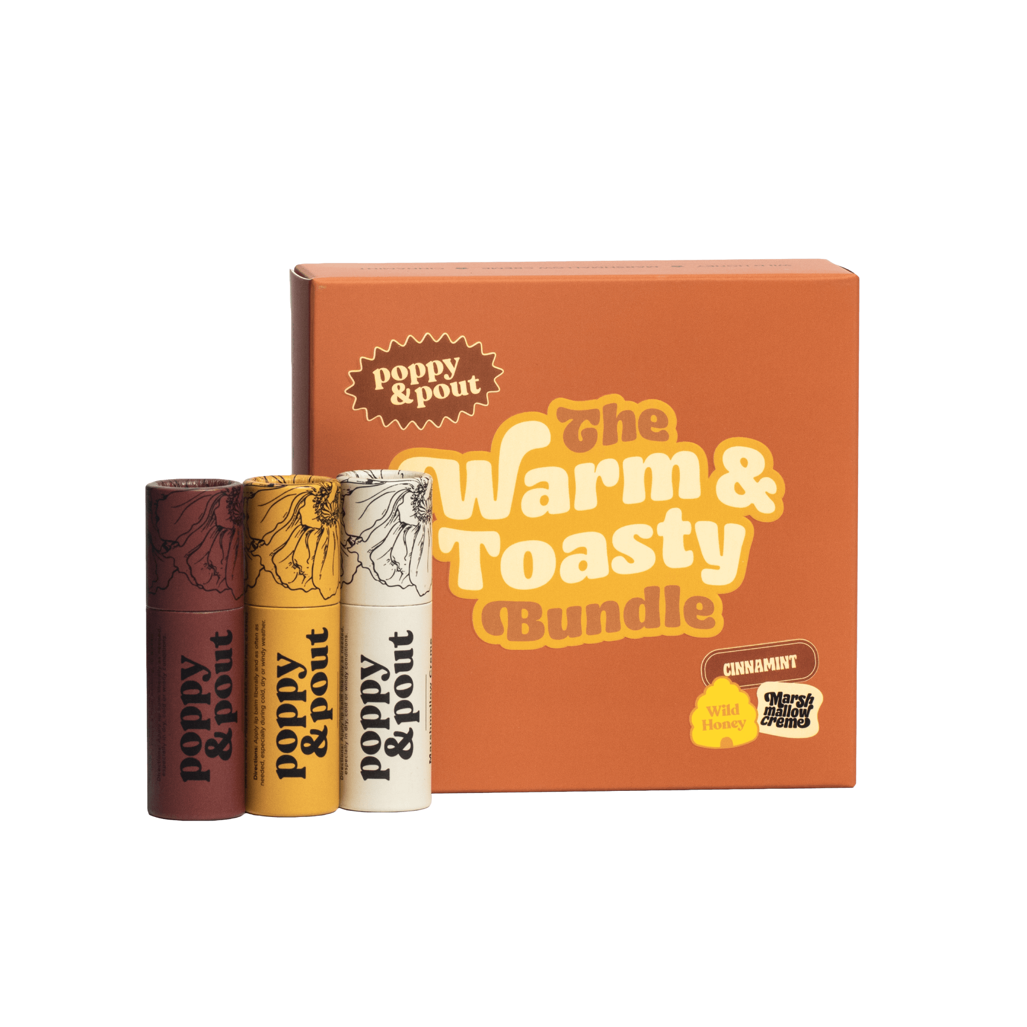 Gift Set, Lip Balm 3-Pack, Warm & Toasty - Poppy & Pout