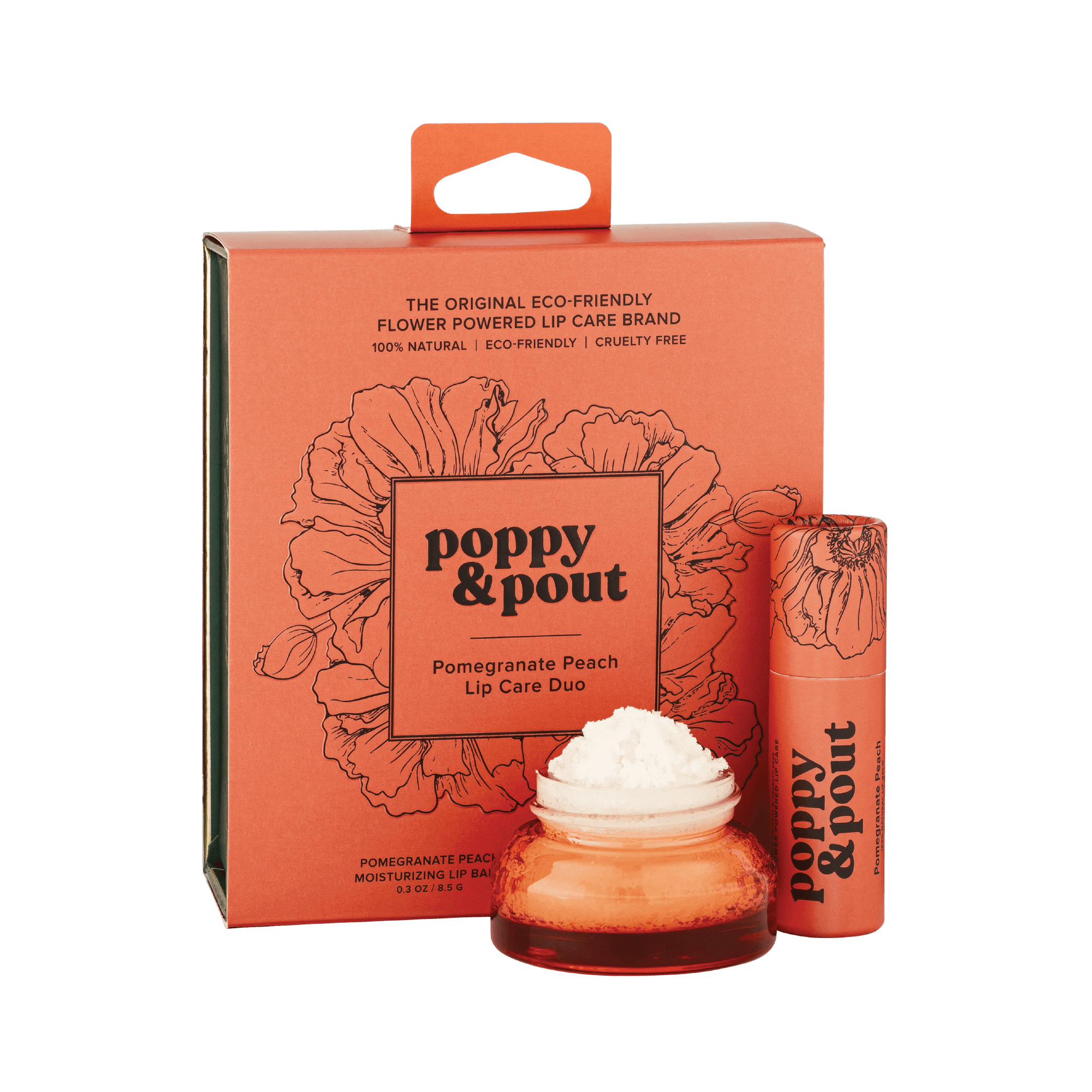 Gift Set, Lip Care Duo, Pomegranate Peach - Poppy & Pout