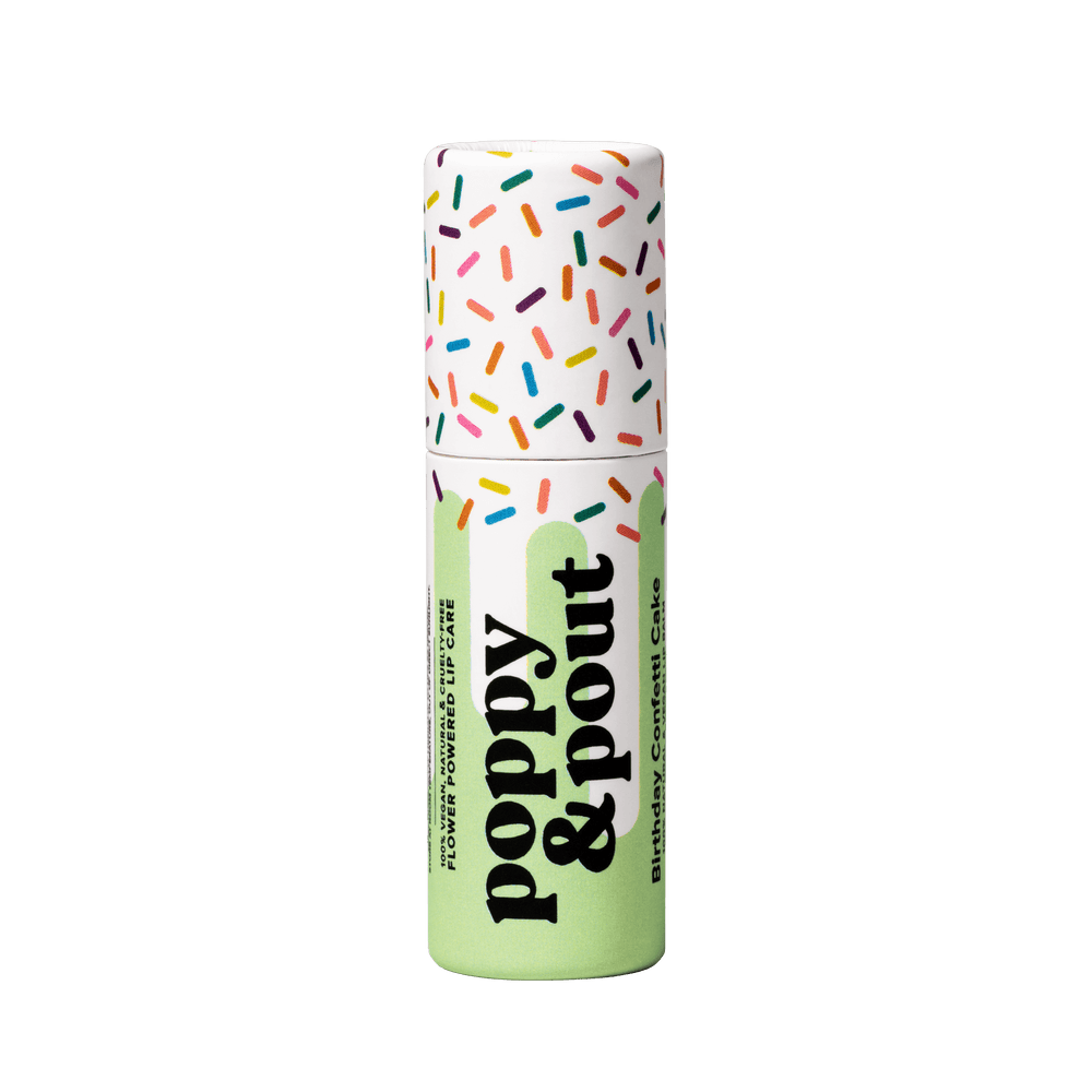 Poppy & Pout Birthday Confetti Green Lip Balm