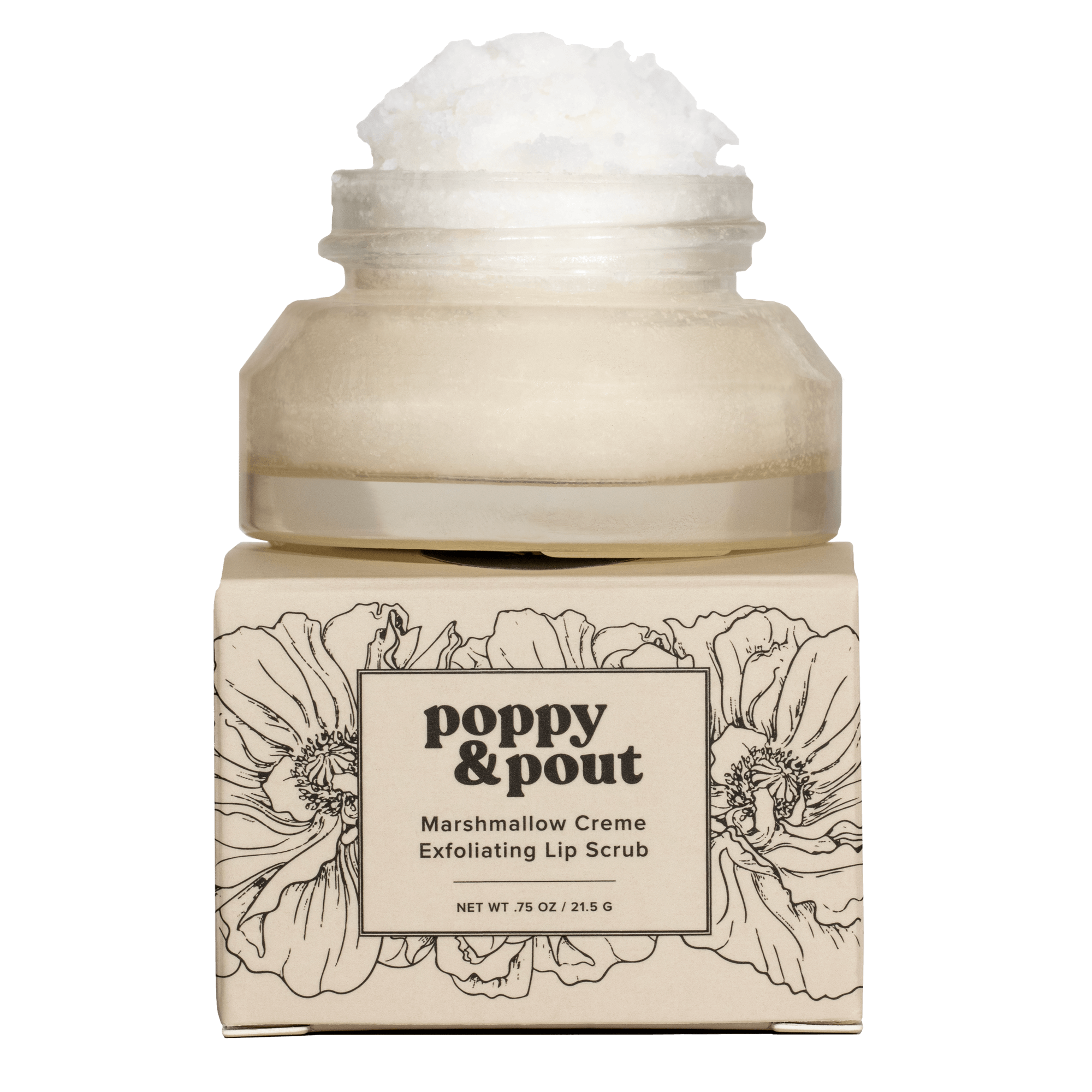 Lip Scrub, Original, Marshmallow Creme - Poppy & Pout